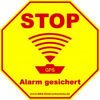 Aufkleber Schiff / Boot - Stop Alarm gesichert